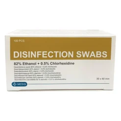 Alkohol Swabs, 82% ethanol, 0,5% klorhexidin, 100 stk.