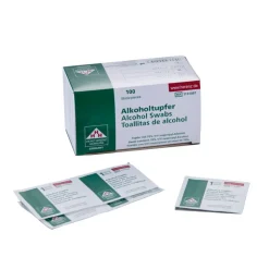 Alkohol Swabs, 70% Isopropyl Alcohol, 100 stk.