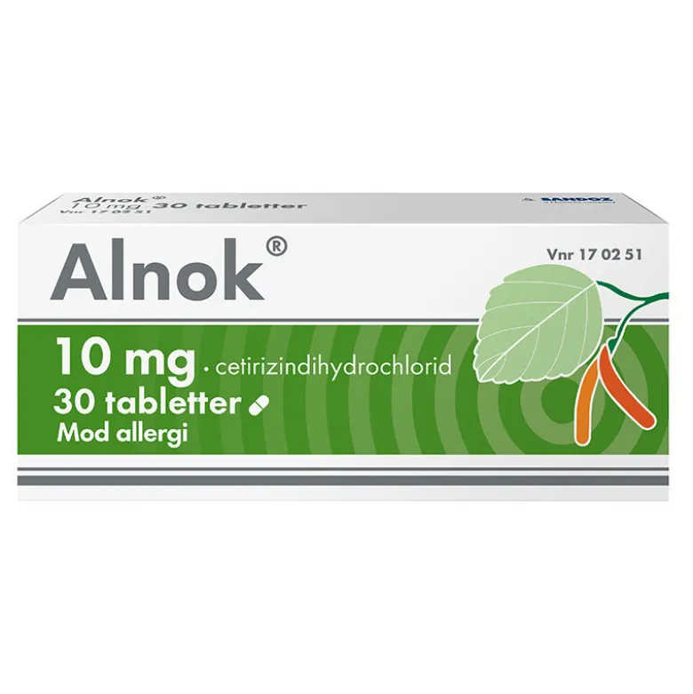 Alnok tabletter mod allergi 10 mg, 30 stk.