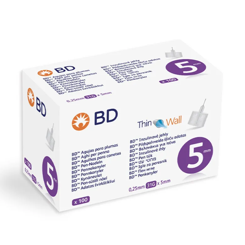 BD penkanyler 0,25 x 5 mm (31G) - 100 stk.