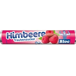 Bloc Druesukker - Hindbær, 18 tabletter