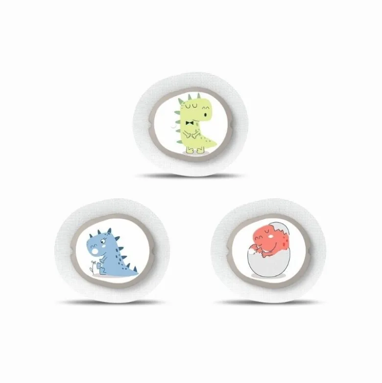 Dexcom G7 sensor klistermærker, Dino, 3 stk.