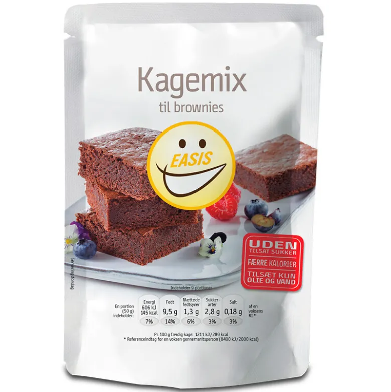 EASIS Kagemix med Brownies, uden tilsat sukker, 270 g