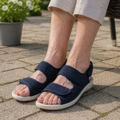 Fischer damesandal med 3 x velcro