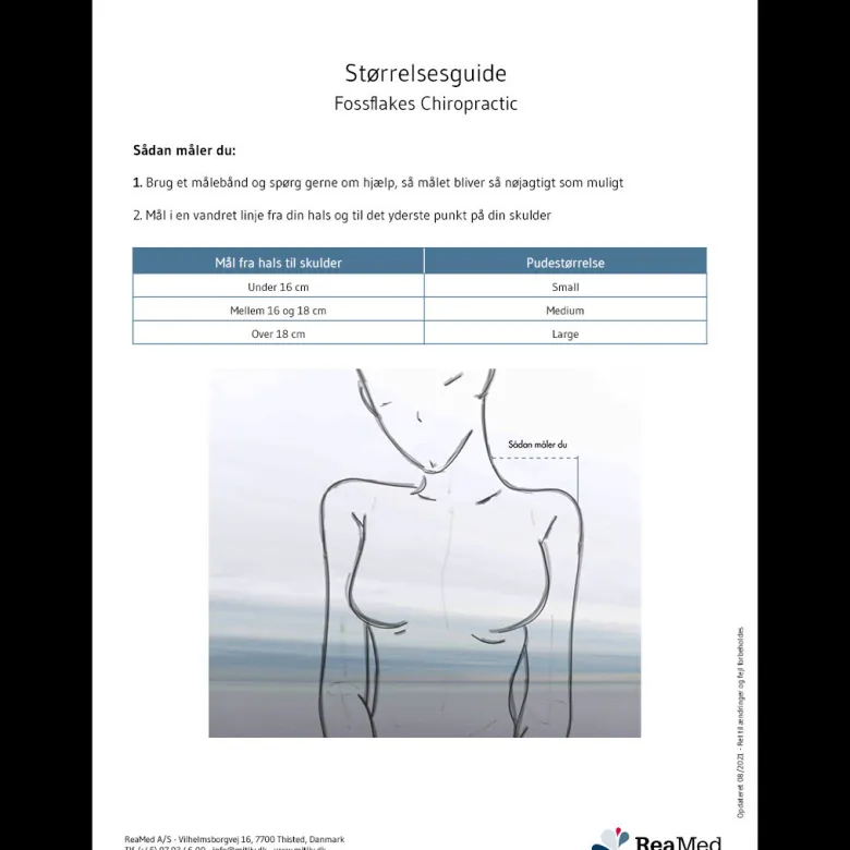 Fossflakes Chiropractic støttepude inkl. betræk