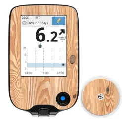Freestyle Libre klistermærke sæt til sensor og scanner - Træ