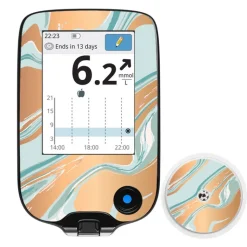 Freestyle Libre klistermærke sæt til sensor og scanner - Marmor