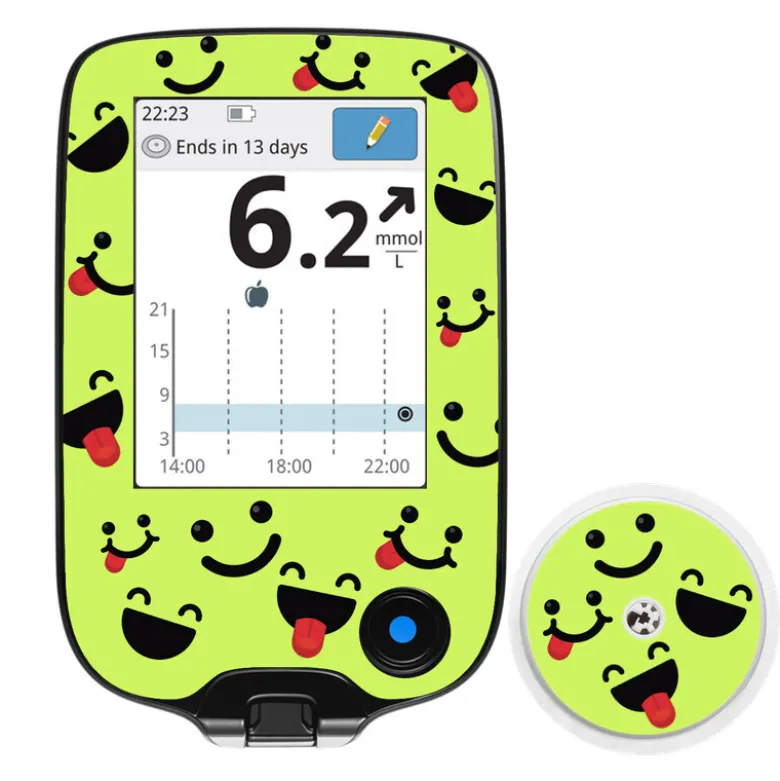 Freestyle Libre klistermærke sæt til sensor og scanner - Smily