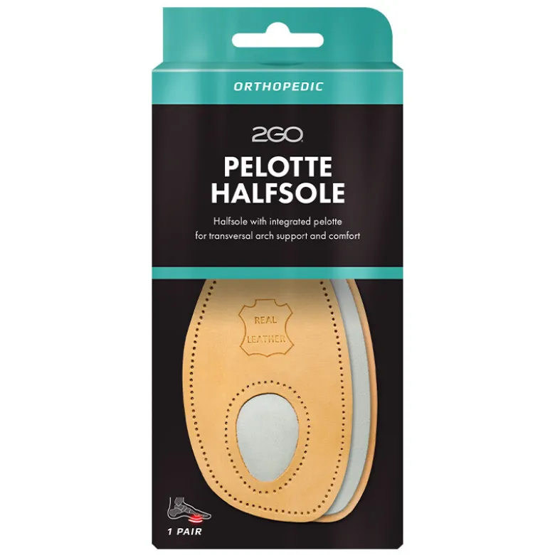 2Go Orthopedic Pelotte Halfsole, indlægssål til nedsunken forfod