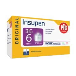 Insupen penkanyler 0,25 x 6 mm (31G) - 100 stk.