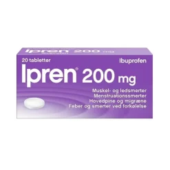 Ipren 200 mg, 20 stk. Ibuprofen tabletter
