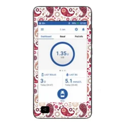 Klistermærke til Omnipod DASH pdm - Kashmir hvid