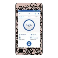 Klistermærke til Omnipod DASH pdm - Blomster