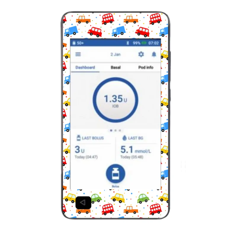 Klistermærke til Omnipod Dash scanner - Biler