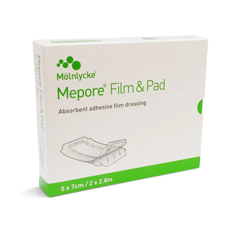 Mepore film og pad 5 x 7 cm, 5 stk.