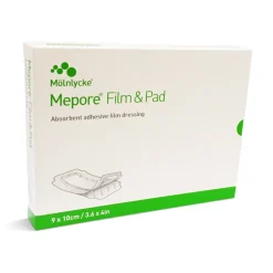 Mepore film og pad 9 x 10 cm, 5 stk.