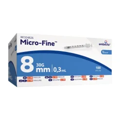 Micro-Fine insulinsprøjte 0,3 x 8 mm (0,3 ml) - 100 stk.