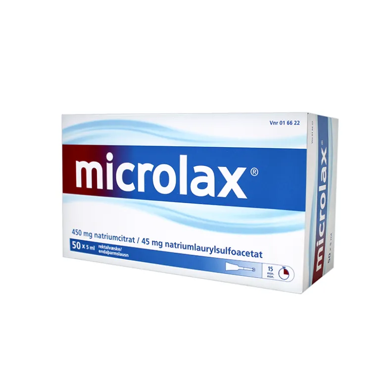 Microlax rektalvæske 5 ml, 50 tuber