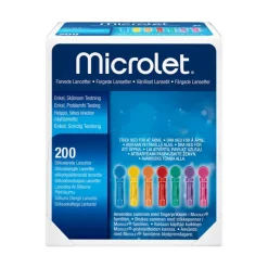 Microlet lancetter, multifarvede 28G, 200 stk.