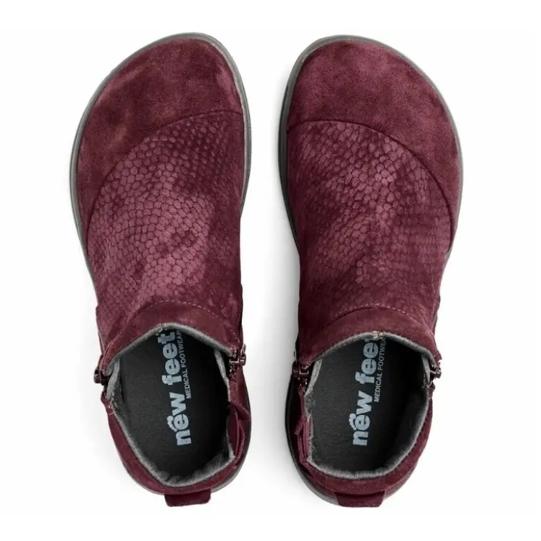 New Feet ankelstøvle med 2 lynlåse til damer