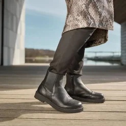 New Feet Chelsea damestøvle med elastik og lynlås