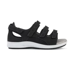 New Feet damesandal med velcrolukning og look-hælkappe