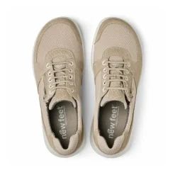 New Feet Damesko i mesh/ruskind med snøre og lynlås