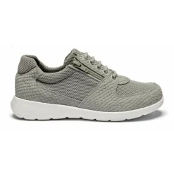 New Feet Damesko i mesh/ruskind med snøre og lynlås