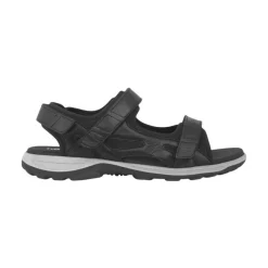 New Feet herresandal med justerbare velcrostropper, glat læder