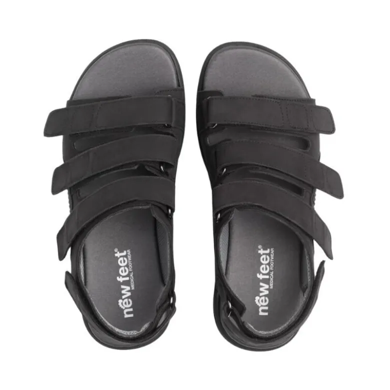 New Feet herresandal med 4 velcrostropper