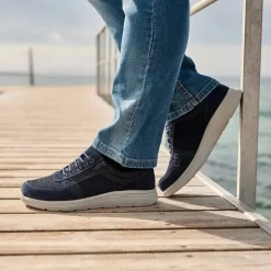 New Feet Herresko i mesh/ruskind med snøre og lynlås