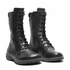 New Feet lang damestøvle med lynlås og snøre