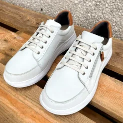 New Feet nubuck damesko med snøre og lynlåslukning