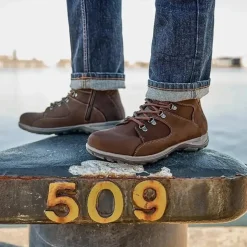 New Feet nubuck herrestøvle med lynlås og snøre