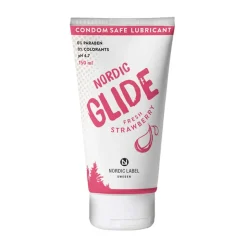 Nordic Glide jordbær vandbaseret glidecreme, 150 ml.