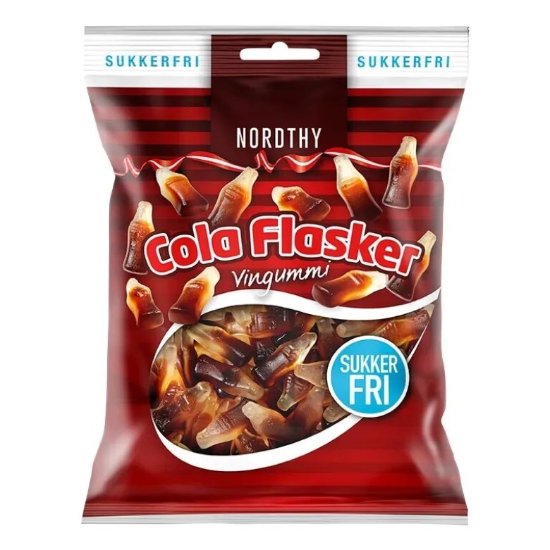 Nordthy sukkerfrie Colaflasker, 80 g