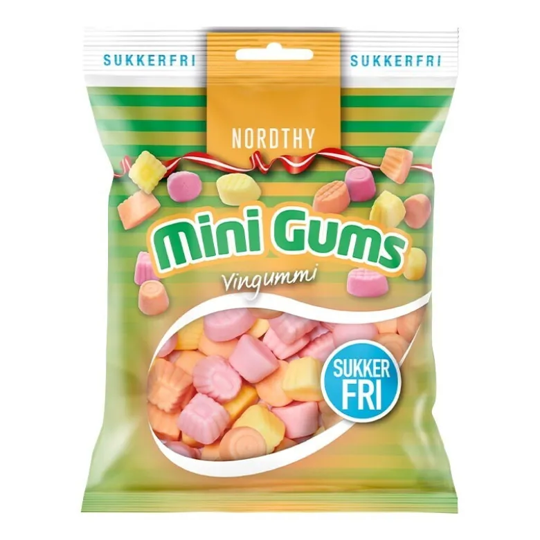 Nordthy sukkerfri Mini Gums - Skum vingummi, 60 g
