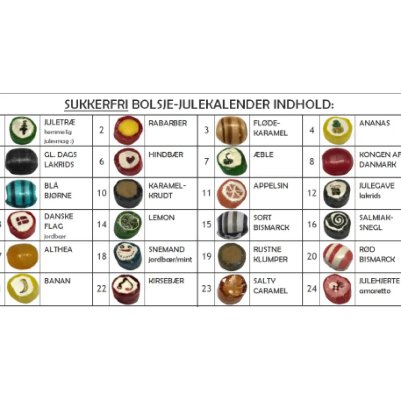 Svanenet sukkerfri bolche-julekalender