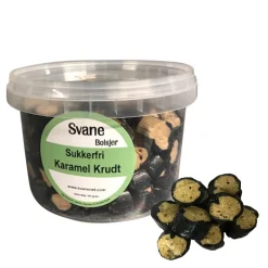 Svanenet sukkerfri bolcher Karamel krudt m/stevia