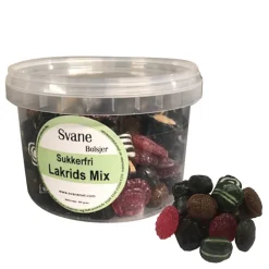 Svanenet sukkerfrie bolcher Lakridsmix m/stevia