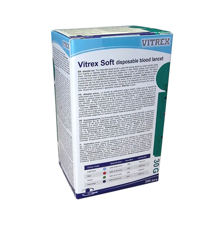 Vitrex Soft lancetter 30G, 200 stk.