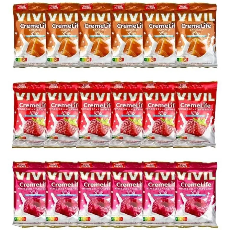 Vivil Creme Life Favoritmix, sukkerfrie bolcher, 18 stk.