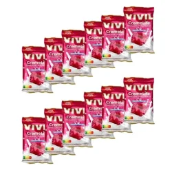 Vivil Creme Life Hindbærpakken, sukkerfri bolcher, 12 stk.