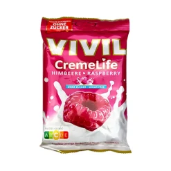 Vivil Creme Life Hindbær, sukkerfri bolcher, 90 g